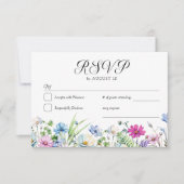 ワイルドフラワーガーデンモノグラムの結婚フローラ 出欠カード (正面)