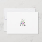 ワイルドフラワーガーデンモノグラムの結婚フローラ 出欠カード (裏面)