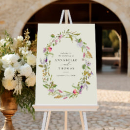 ワイルドフラワーガーデンリース結婚グリーナリーの看板 ポスター