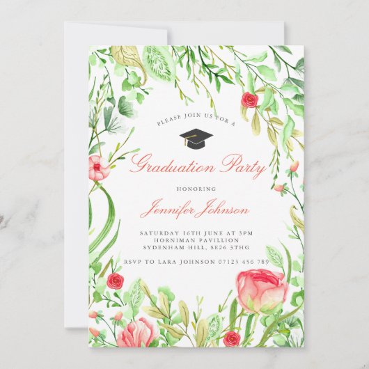 ワイルドフラワーガーデン卒業パーティー 招待状 (正面)