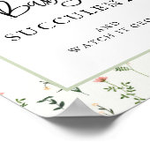 ワイルドフラワーガーデン多肉的な好意サイン ポスター (角)