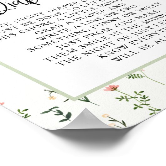 ワイルドフラワーガーデン夜遅くのおむつ ポスター (角)