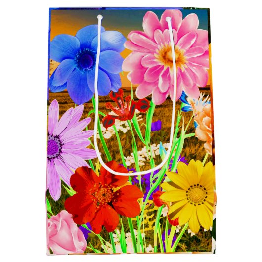 ワイルドフラワーガーデン抱き枕 ミディアムペーパーバッグ (裏面)