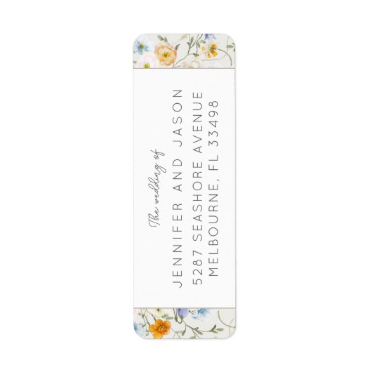 ワイルドフラワーガーデン春の結婚式差出人住所 ラベル (正面)