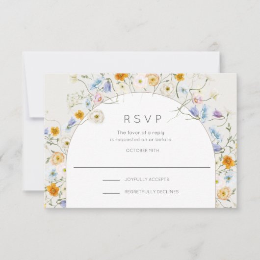 ワイルドフラワーガーデン春サマー結婚ズ 出欠カード (正面)