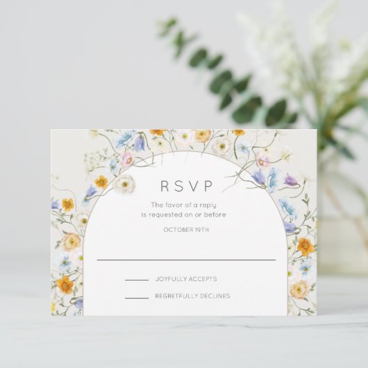 ワイルドフラワーガーデン春サマー結婚ズ 出欠カード (スタンド正面)