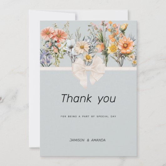 ワイルドフラワーガーデン植物学フローラありがとう 招待状 (正面)