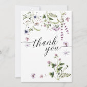ワイルドフラワーガーデン結婚フォトのサンキューカード 招待状 (正面)