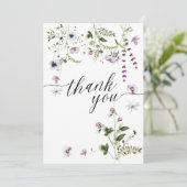 ワイルドフラワーガーデン結婚フォトのサンキューカード 招待状 (スタンド正面)