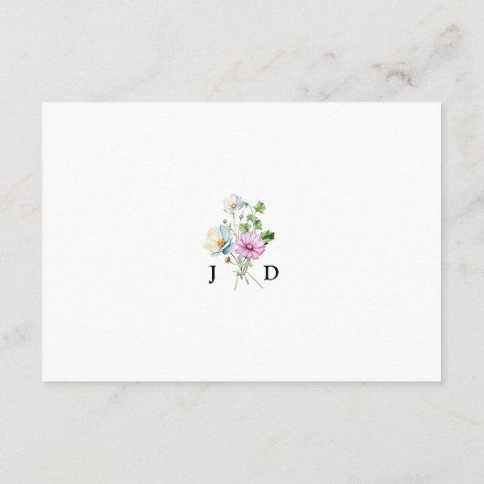 ワイルドフラワーガーデン結婚フローラのウェブサイトQRコード エンクロージャーカード (裏面)