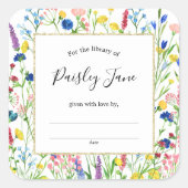 ワイルドフラワーガーデン蔵書票シール スクエアシール (正面)