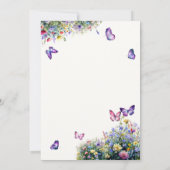 ワイルドフラワーガーデン蝶ニュートラルベビーシャワー 招待状 (裏面)