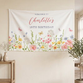 ワイルドフラワーガーデン誕生日パーティー 横断幕