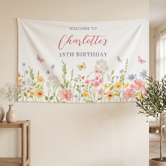 ワイルドフラワーガーデン誕生日パーティー 横断幕