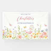 ワイルドフラワーガーデン誕生日パーティー 横断幕 (横)