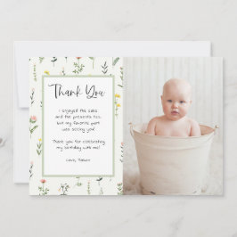 ワイルドフラワーガーデン誕生日写真ありがとう 招待状