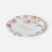 ワイルドフラワーガーデン誕生日 ペーパープレート (アングル)