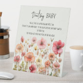 ワイルドフラワーガーデン赤ちゃんシャワーゲームベビーと言わない 台座サイン (インサイチュ)