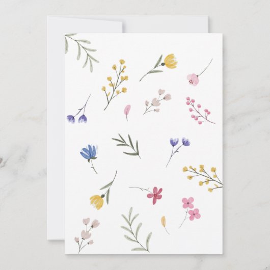 ワイルドフラワーガーデン赤ちゃんシャワー 招待状 (裏面)