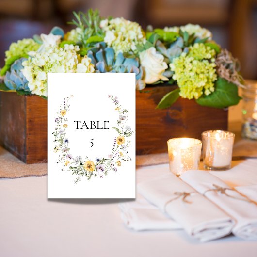 ワイルドフラワーガーデン開花テーブルカードの看板 テーブルナンバー