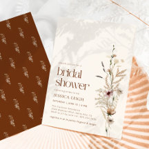 ワイルドフラワーガーデン開花ブライダルシャワー招待