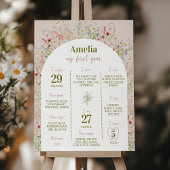 ワイルドフラワーガーデン1年目のマイルストーンのサイン ポスター