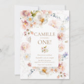 ワイルドフラワーガーデン1st誕生日招待状 招待状 (正面)