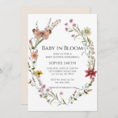 ワイルドフラワーガーデン　ア・ベイビーシャワー・イン・ブルーム 招待状 (正面/裏面)