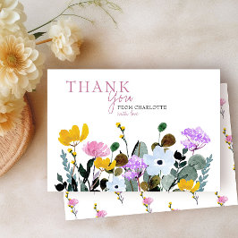 ワイルドフラワーガーデン オーダーメイド 白い感謝カード サンキューカード