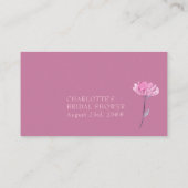 ワイルドフラワーガーデン ピンク ブライダルシャワー レシピリクエスト エンクロージャーカード (裏面)