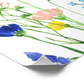 ワイルドフラワーガーデン ブライダルシャワーのウェルカムサイン ポスター (角)