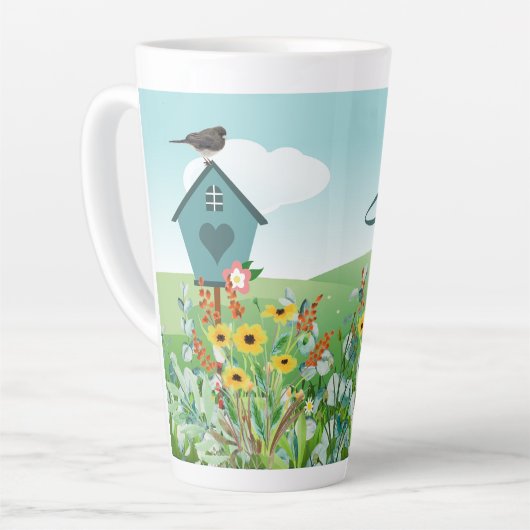 ワイルドフラワーガーデン 母の日 (ママ) ラテ マグカップ (左アングル)