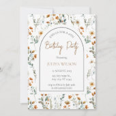ワイルドフラワーガーリー誕生日パーティー 招待状 (正面)