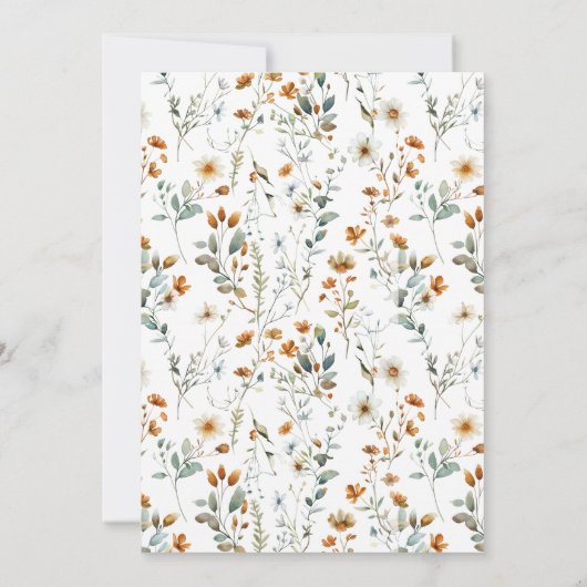 ワイルドフラワーガーリー誕生日パーティー 招待状 (裏面)