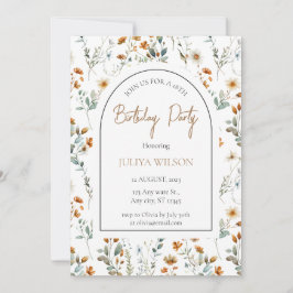 ワイルドフラワーガーリー誕生日パーティー 招待状