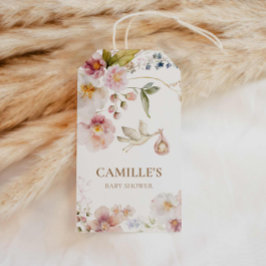 ワイルドフラワーガールの赤ちゃんシャワーのお気に入り ギフトタグ