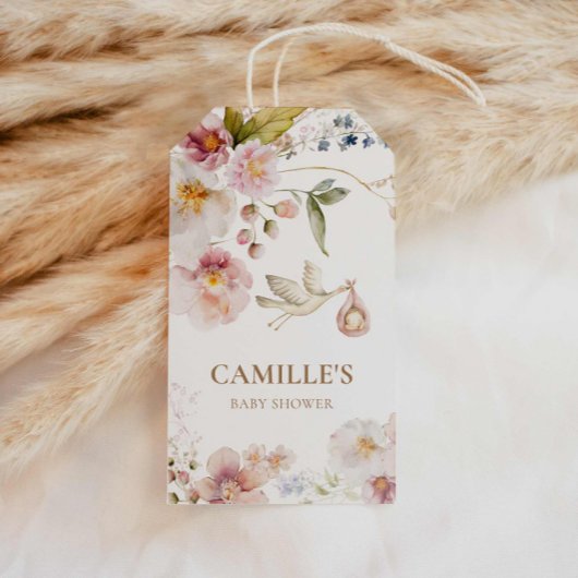 ワイルドフラワーガールの赤ちゃんシャワーのお気に入り ギフトタグ