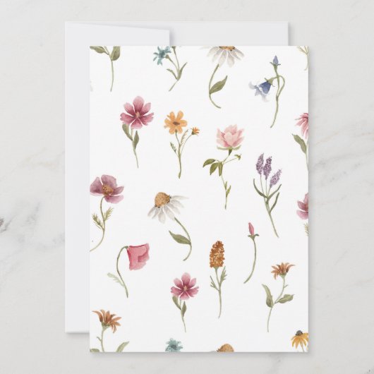 ワイルドフラワーガールズ1st誕生日パーティーかわいらしフローラ 招待状 (裏面)