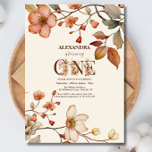 ワイルドフラワーガールズ1st誕生日パーティーかわいらしフローラ 招待状