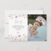 ワイルドフラワーガールズ1st誕生日パーティー写真 サンキューカード (正面)