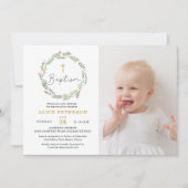 ワイルドフラワーガールバプテスマお祝い写真 招待状 (正面)