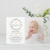 ワイルドフラワーガールバプテスマお祝い写真 招待状 (スタンド正面)