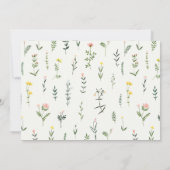 ワイルドフラワーガールバプテスマお祝い写真 招待状 (裏面)