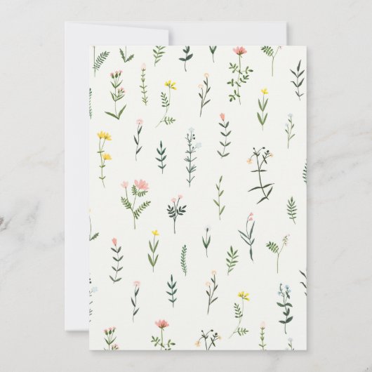 ワイルドフラワーガールバプテスマお祝い 招待状 (裏面)