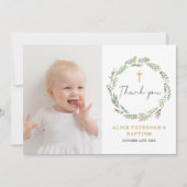 ワイルドフラワーガールバプテスマサンキューカード 招待状 (正面)