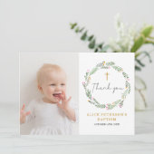 ワイルドフラワーガールバプテスマサンキューカード 招待状 (スタンド正面)