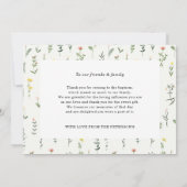 ワイルドフラワーガールバプテスマサンキューカード 招待状 (裏面)