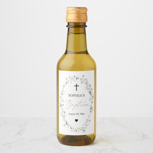 ワイルドフラワーガールバプテスミニワインボトルラベル ワインラベル (正面)