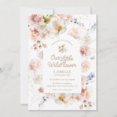 ワイルドフラワーガールファースト誕生日招待状 招待状 (正面)
