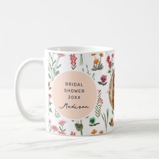 ワイルドフラワーガールブライダルシャワー写真 コーヒーマグカップ (左)